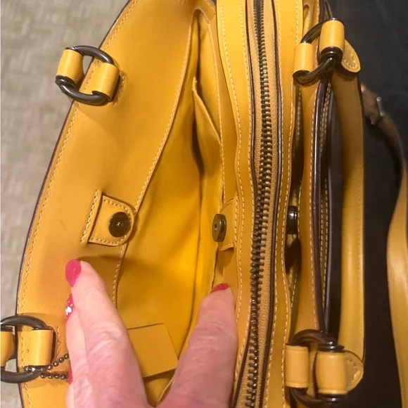 Coach Signature Beige and Yellow Satchel Purse - Picture 5 of 5